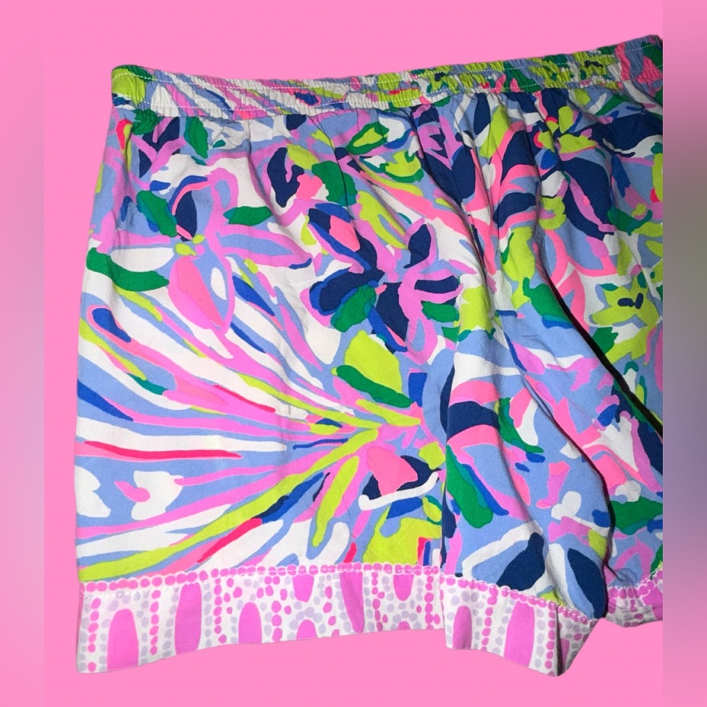 Lilly Pulitzer Womens sz med Rayonne colorful lightweight shorts with drawstring - Picture 10 of 12